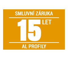 ZÁRUKA 15 LET na AL profily viz záruční list – smluvní prodloužená záruka