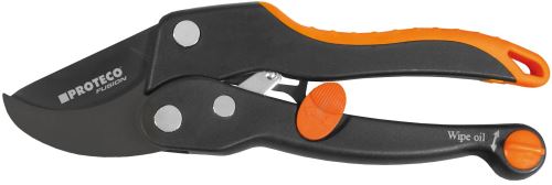 Jednoruční nůžky PROTECO nůžky zahradnické 205mm půlkulaté ráčnové Fusion, 10.30-10-03