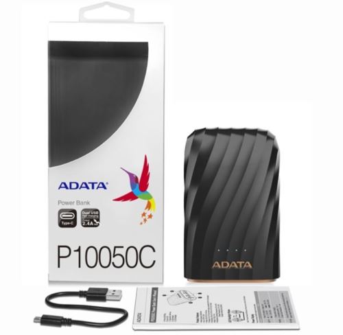 ADATA Powerbank P10050C 10050mAh, USB-C - černá
