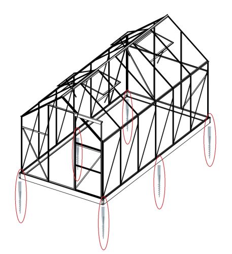 Příslušenství LanitPlast Sada 4 zemní vruty (modely 6x4, 6x6, 2500, 3800)