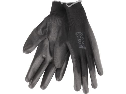 Pracovní rukavice EXTOL PREMIUM rukavice z polyesteru polomáčené v PU, černé, velikost 10, 8856637