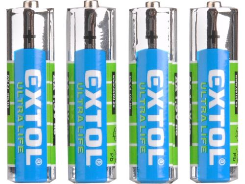 Baterie AA EXTOL LIGHT baterie zink-chloridové, 4ks, 1,5V AA (LR6), 42001