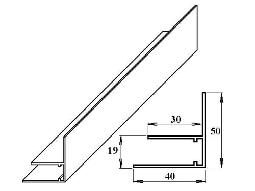 LANITPLAST AL okrajový F-profil 16 mm, délka 6 m