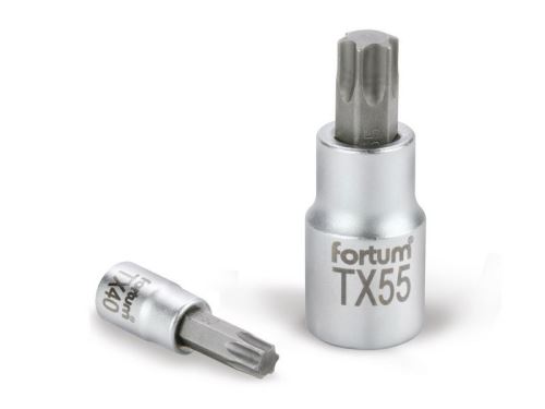 Nástrčná hlavice FORTUM hlavice zástrčná TORX, 1/2, TX 55, L 55mm, CrV/S2, 4700727