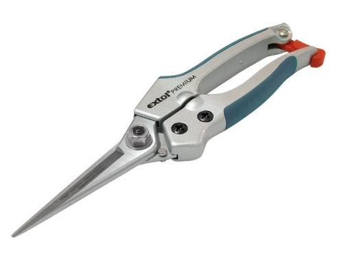 Jednoruční nůžky EXTOL PREMIUM nůžky zahradnické přímé, 200mm, na stříhání rostlin do průměru 6mm, pracovní délka čelistí 75mm, HCS, 8872105