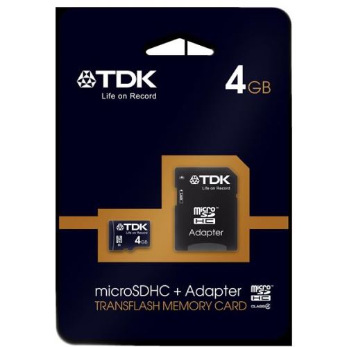 Paměťová karta Micro Secure digital - SD / SDHC TDK microSDHC 4GB Class 4