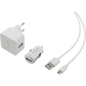USB nabíječka SENCOR SCO 516-000WH USB KIT 1M/WALL/CAR