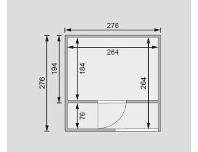 finská sauna KARIBU CUBEN (81132) tm. šedá s předsíní (3)