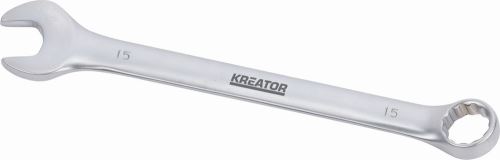 Očkoplochý klíč KREATOR KRT501210 - Oboustranný klíč očko/otevřený 15 - 185mm