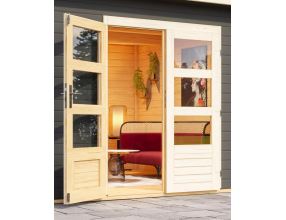 dřevěný domek KARIBU NORTHEIM 4 + přístavek 330 cm včetně zadní stěny (9274) terragrau LG3861 (4)