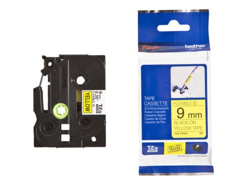 Páska Brother TZE-FX621, 9mm, žlutá/černá, s flexibilní páskou, délka 8m