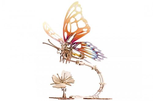 Hračka Ugears 3D dřevěné mechanické puzzle Motýl