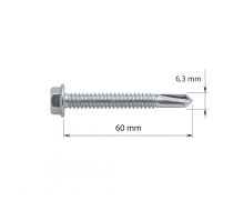 vrut do železa TEX 6,3 x 60 mm šestihranná hlava LG5594