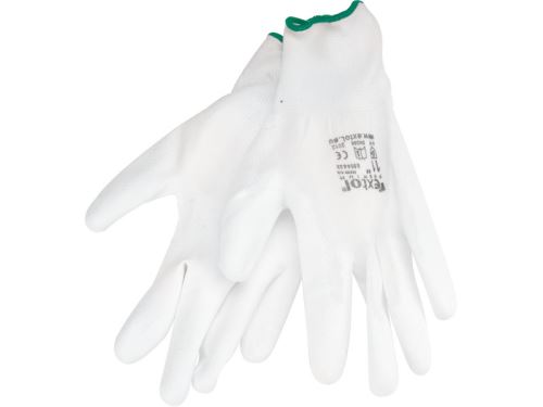 Pracovní rukavice EXTOL PREMIUM rukavice z polyesteru polomáčené v PU, bílé, 8, velikost 8, 8856630