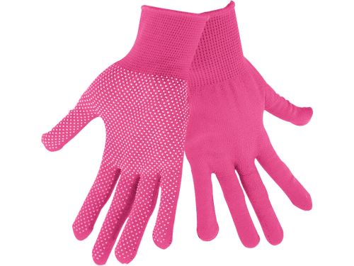 Pracovní rukavice EXTOL LADY rukavice z polyesteru s PVC terčíky na dlani, velikost 7, 99719