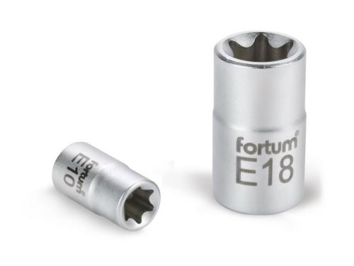 Nástrčná hlavice FORTUM hlavice nástrčná vnitřní TORX, 1/2, E 14, L 38mm, 61CrV5, 4700702
