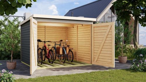 dřevěná garáž KARIBU FAHRRADGARAGE 4 (12485) terragrau LG5026