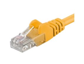 Patch kabel UTP Cat 6, 0,25m - žlutý