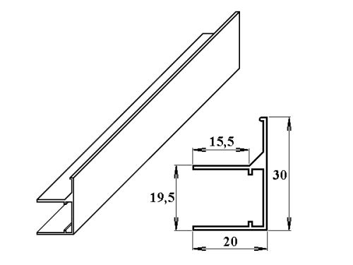 LANITPLAST AL ukončovací/okrajový U/F-profil 16 mm