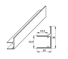LANITPLAST AL ukončovací/okrajový U/F-profil 16 mm
