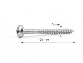vrut do dřeva 5x100 mm půlkulatá hlava kříž LG5592