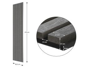 Akustický panel G21 270x60,5x2,1 cm, tmavě šedý dub (8)