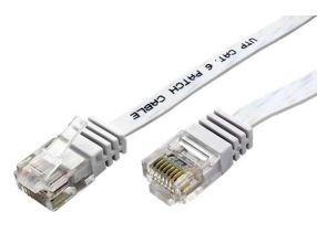 Patch kabel UTP cat 6, 3m plochý - bílý
