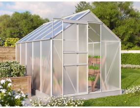 Zahradní skleník Vitavia TARGET 6200 PC 4 mm stříbrný + 2x automatický otvírač okna