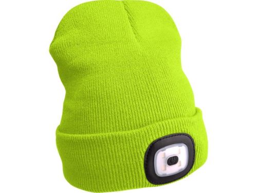 EXTOL-LIGHT Čepice s čelovkou, nabíjecí, USB, fluorescentní žlutá, univerzální velikost