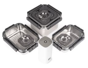 Set G21 nerezových vakuovacích dóz s pumpou, 4 ks (1)