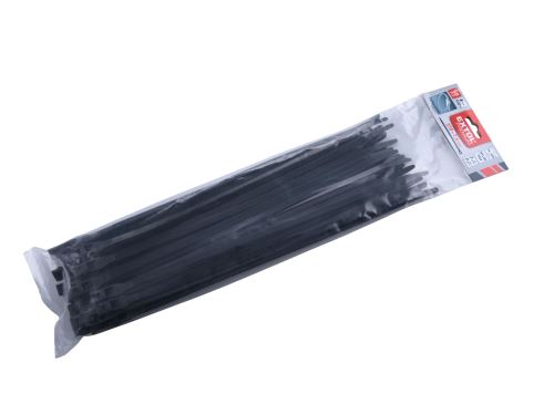 EXTOL PREMIUM pásky stahovací na kabely EXTRA, černé, 370x7,6mm, 50ks, nylon PA66, 8856238