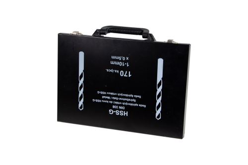kufr kovový s vložkou pro vrtáky  36 x 25 x 4 cm