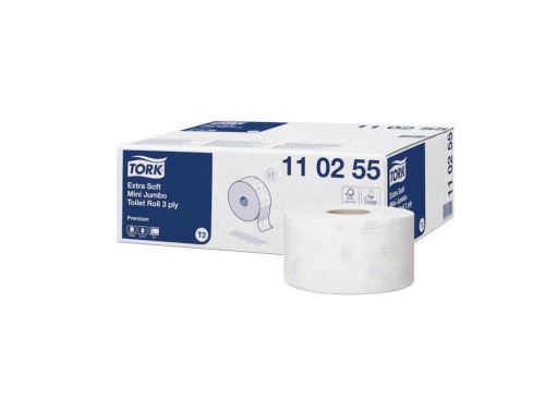 Toaletní papír Tork Premium Extra Soft T2 v Mini Jumbo roli, 3 vrstvy, 12ks