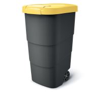 Popelnice Prosperplast Wheeler 110 l antracit se žlutým víkem