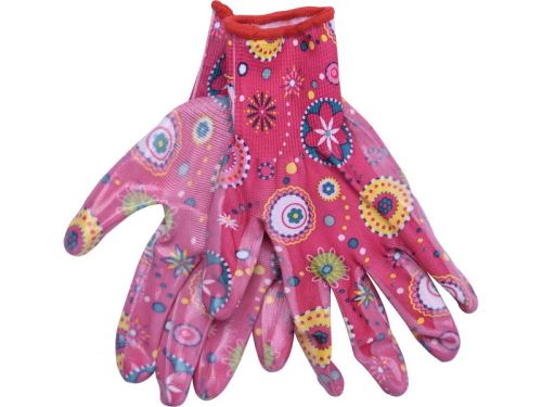 Pracovní rukavice EXTOL LADY rukavice zahradní nylonové polomáčené v nitrilu, velikost 7, 8856669