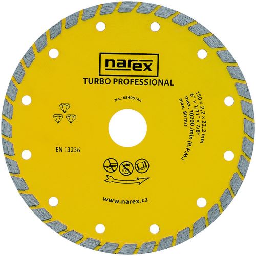 Diamantový kotouč Narex TURBO PROFESSIONAL 150 mm