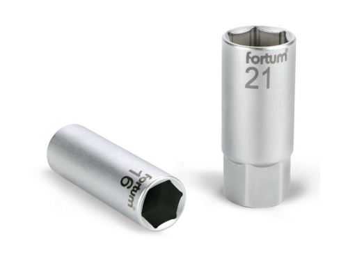 Nástrčná hlavice FORTUM hlavice nástrčná na zapalovací svíčky, 1/2, 21mm, L 65mm, 61CrV5, 4700901