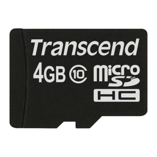 Paměťová karta Micro Secure digital - SD / SDHC TRANSCEND Paměťová karta  MicroSDHC 4GB Class10