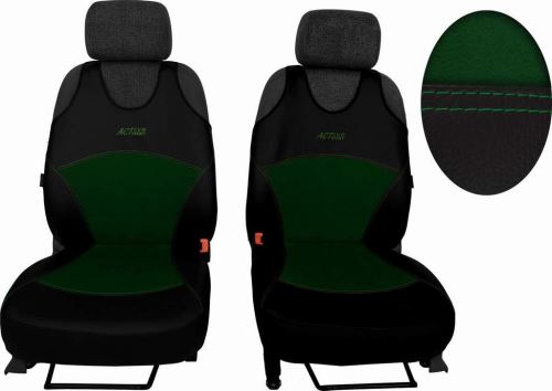 Autopotah Autopotahy Active Sport kožené s alcantarou, sada pro dvě sedadla, zelené