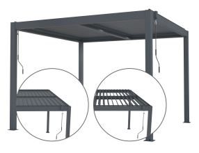 Bioklimatická pergola G21 Austin 3x3 m, antracitová hliníková (2)