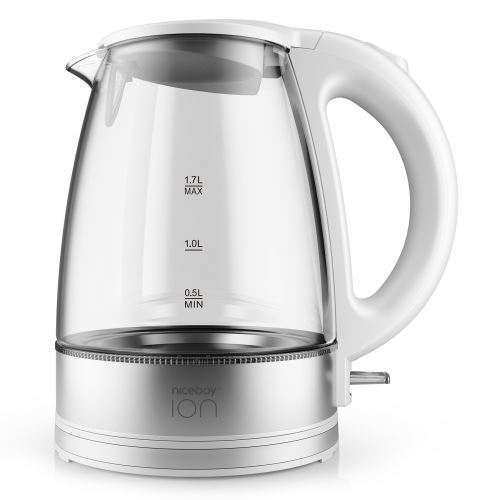 Rychlovarná konvice Niceboy ION Kettle K1 Crystal glass 1,7 l, bílá