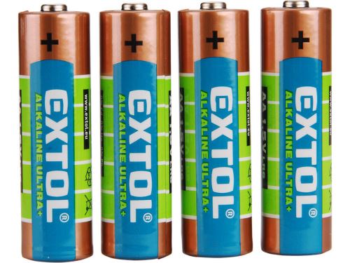 Baterie AA EXTOL LIGHT baterie alkalické EXTOL ENERGY ULTRAplus, 4ks, 1,5V AA (LR6), 42011