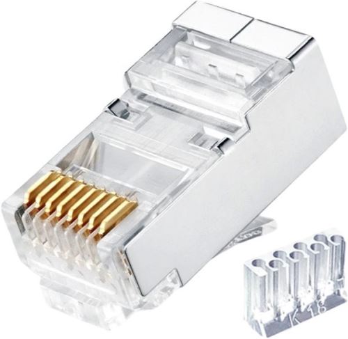 Konektor RJ45 FTP 8p8c, Cat 6, drát, skládaný