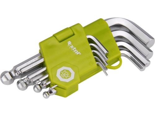 Imbus klíče EXTOL CRAFT L-klíče imbus krátké, sada 9ks, 1,5-2-2,5-3-4-5-6-8-10mm