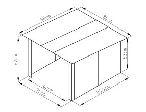 Garáž pro robotickou sekačku G21 88x62x98 cm, antracitová (4)