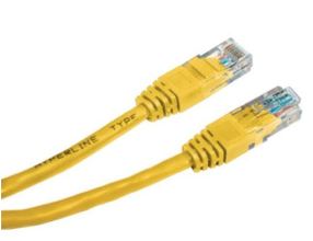 Patch kabel UTP cat 5e, 1m - žlutý