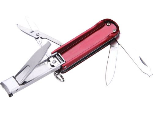 Odlamovací nůž EXTOL PREMIUM klip na nehty s nožem a nůžkami, 4 dílný, 4 díly: klip na nehty, nůž, nůžky a pilník, délka zavřeného klipu 55mm, nerez, EXTOL P 8855135