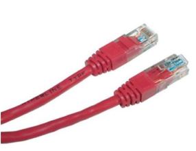 Patch kabel UTP cat 5e, 0,25m - červený