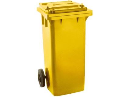 Popelnice PROTECO popelnice 240 L plastová žlutá s kolečky, 10.86-P240-ZL