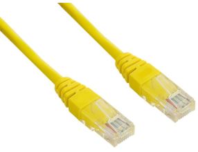 Patch kabel UTP cat 5e, 0,25m - žlutý